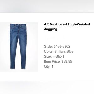 American Eagle Outfitters Brilliant Blue High-Waisted Jeggings